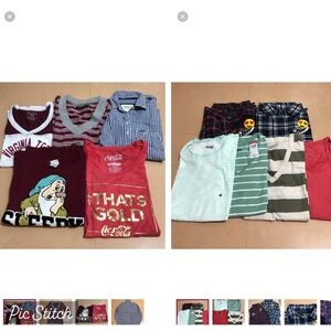 11 Abercrombie & Fitch Flannel Shirt, Guess Sweatshirt T shirt Bundle a lot